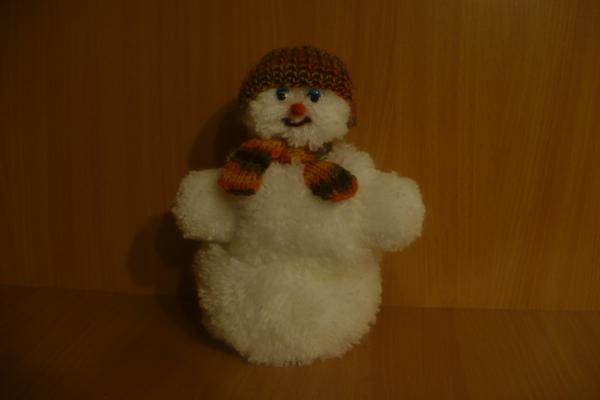 Снеговик из помпонов 8