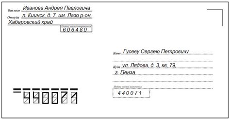 Какие данные необходимо указать в почтовом адресе