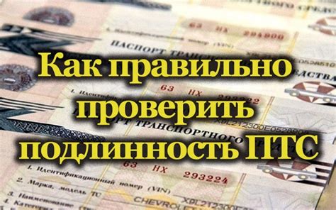 Почему важно проверять подлинность ПТС?