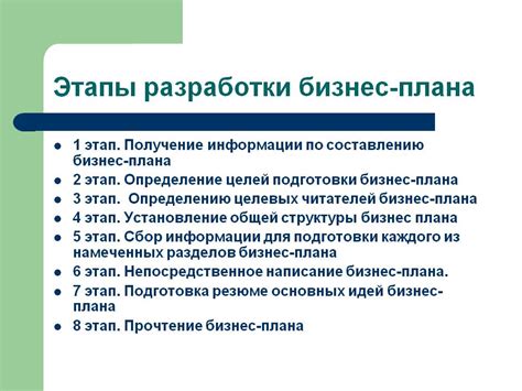 Разработка бизнес-плана и финансовых прогнозов