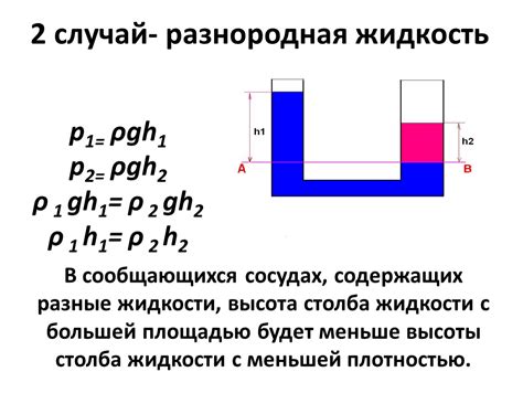 Роль высоты жидкости столба в физике