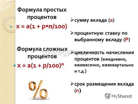 Формула для расчета числа по проценту