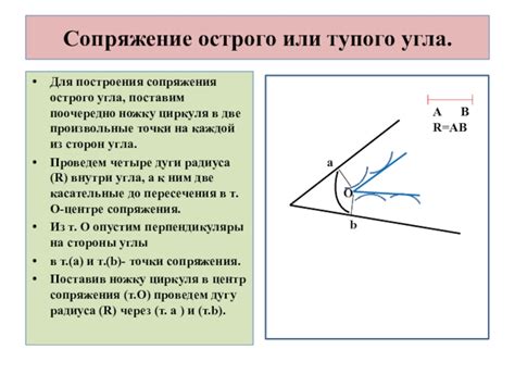 Шаги построения острого угла